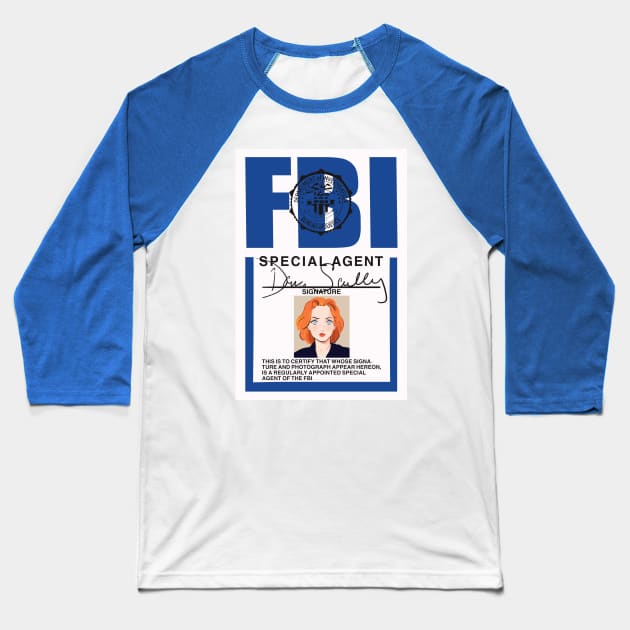 Fbi badge of Dana Scully Baseball T-Shirt by Mimie20